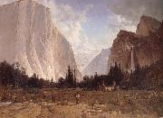 Thomas Hill Bridal Vell Falls,Yosemite oil painting artist